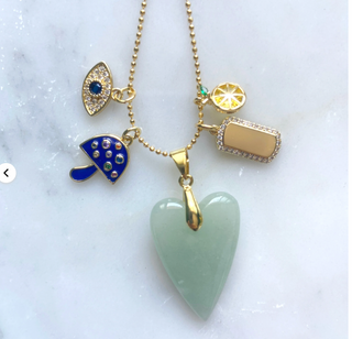 Fedricka Padula | Gemstone Heart Charm Necklace