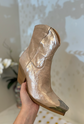 Free People | Brayden Western Boot | Champagne Metallic