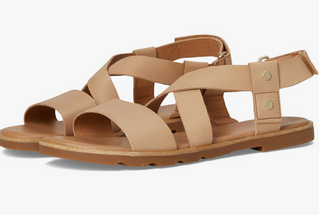 Sorel | Ella III Crisscross Sandal | Honest Beige