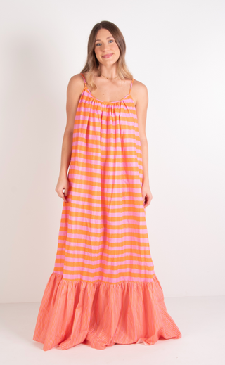 Emily McCarthy | Susannah Maxi | Coral Pink Stripe