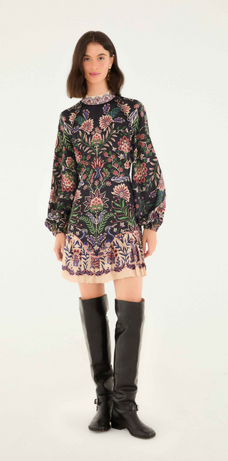 Farm Rio | Marvelous Garden Black Mini Dress