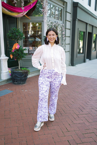 Pitty Pats | Rutledge Kick Flare Pant | Clemson Purple & White