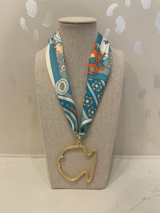 Knotty Bling | Mint Blue Twilly Necklace | Large Fish