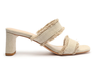 Schutz | Amely Mid Block Linen Sandal