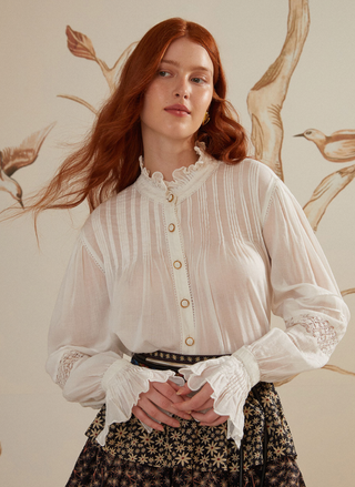 Farm Rio | Off White Long Sleeve Blouse