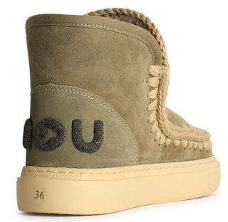 Mou | Eskimo Sneaker Bold Glitter Logo | Laurel Oak