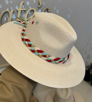 Baldiz | White Palm Hat | Patriotic Burst