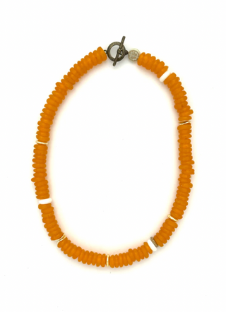 Anchor Beads | Orange Glass Saucer | 18"