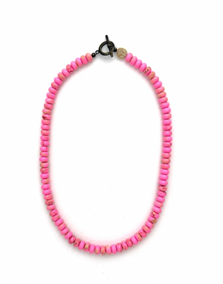 Anchor Beads | Bright Pink Glass Beads | 18”