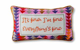 Furbish – Everything's Fine Needlepoint Pillow – product view 1 of 2