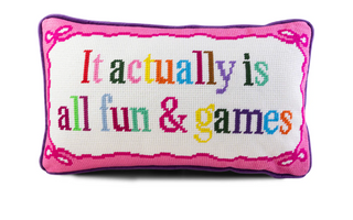 Furbish – Fun and Games Needlepoint Pillow – product view 1 of 2