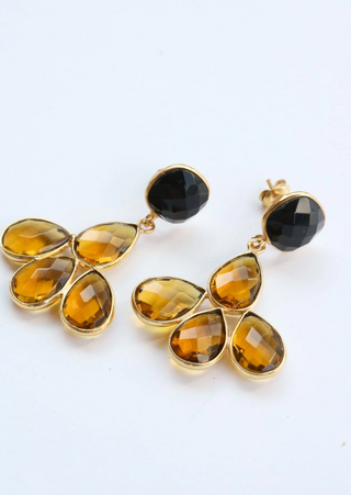 Taylor Reese | Black Onyx + Citrine Gem Earrings