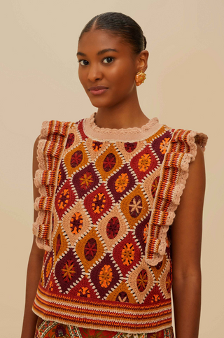 Farm Rio | Ruffles Crochet Vest