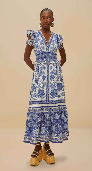 Farm Rio | Shell Garden Off-White Maxi Dress