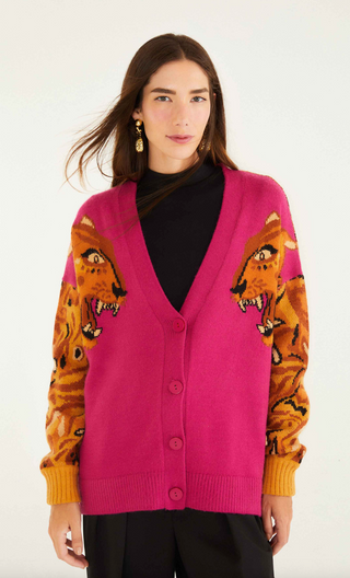Farm Rio | Bold Tiger Sleeve Knit Cardigan