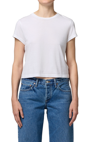 Agolde | Adine Shrunken Tee | White