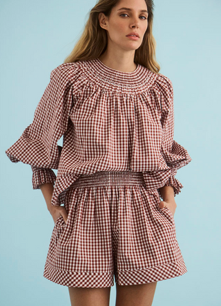 Hunter Bell | Hayes Top | Cotswold Check Rust