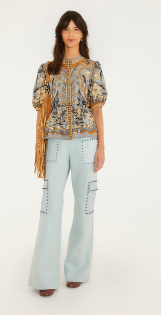 Farm Rio | Stained Glass Beauty Soft Blue Blouse