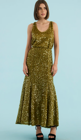 Hunter Bell | Lindsey Skirt | Moss Sequin