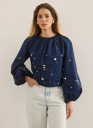 Hunter Bell | Rue Top | Atelier Splatter Navy