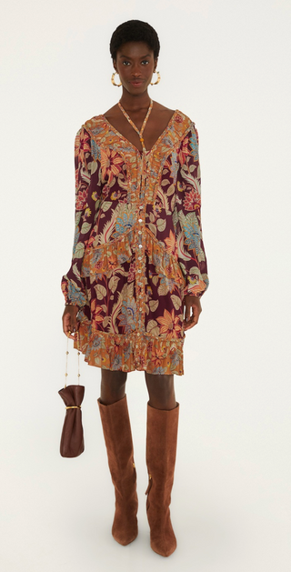 Farm Rio | Delhi Floral Mixed Mini Dress
