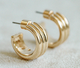 Smith & Co | Triple Mini Hoop | Gold